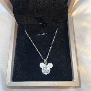 Mossinite Mickey Mouse Pendant Necklace new in box